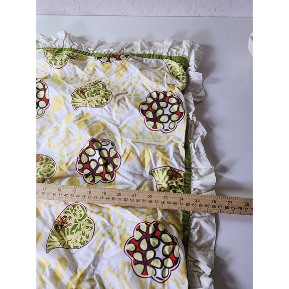 ANTHROPOLGIE Floral Fringe Cotton Shams (1-Euro, 1-Standard) Set of 2 - Picture 6 of 9